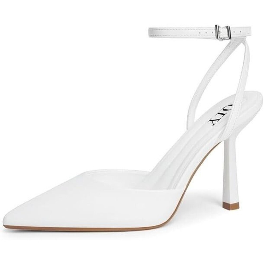 Closed Toe Ankle Strap Heels Women Pumps Pointed Toe Heeled Sandals Size 6.5